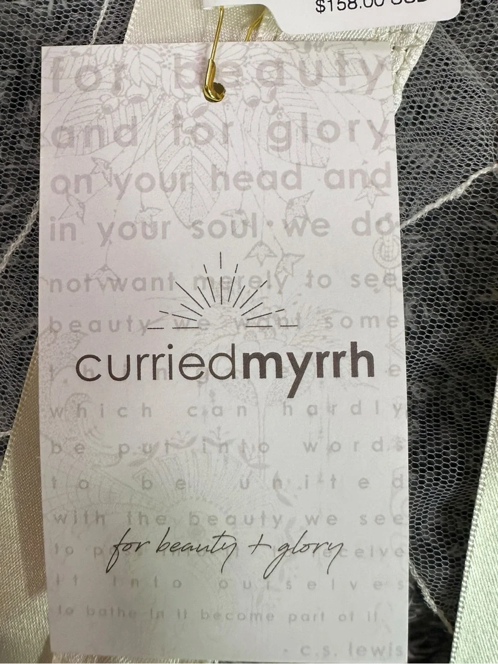 Free People Curried Myrrh Chiara Rosette Clip Ivory NWT Ethereal Victorian Bride
